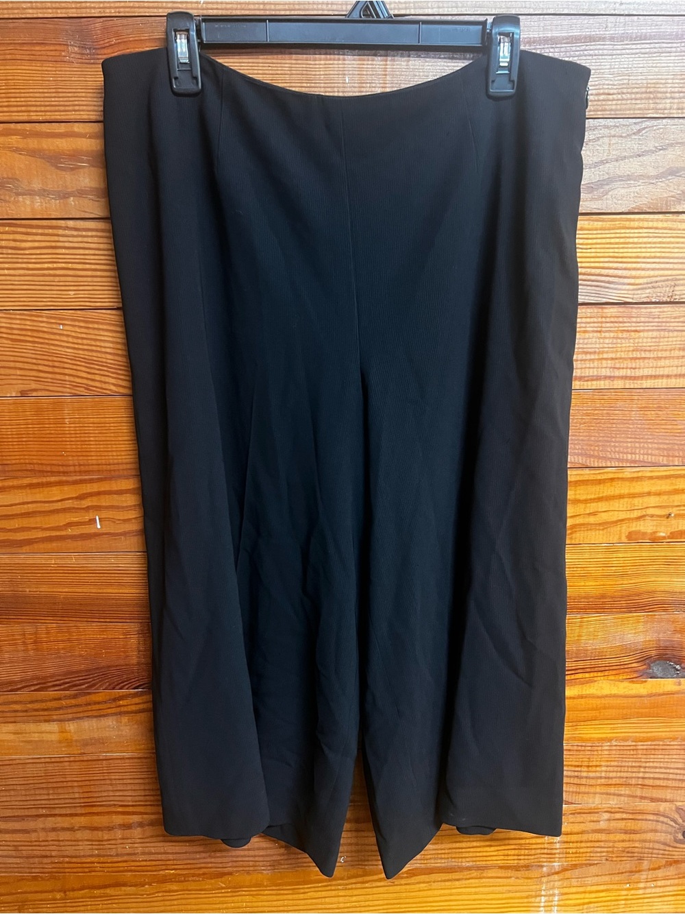 Jones New York Women’s Size 12 Black Wide Leg Cropped Dress Pants Side Zip